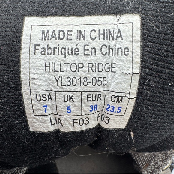 Columbia Hilltop Ridge Gray Lace Up Hiking Boot Size 7 - Picture 12 of 13